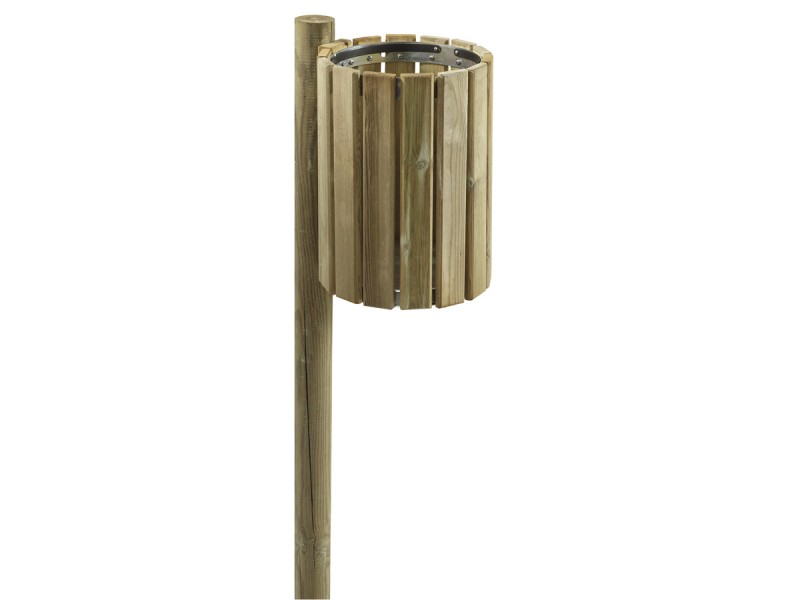 Corbeille de ville ronde en bois 20L Eden