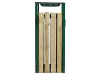Poubelle de ville bois et métal avec ou sans cendrier 50l et 110l Ede