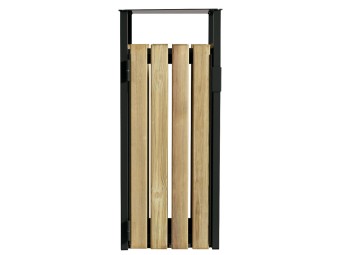 Poubelle de ville bois et métal avec ou sans cendrier 50l et 110l Ede