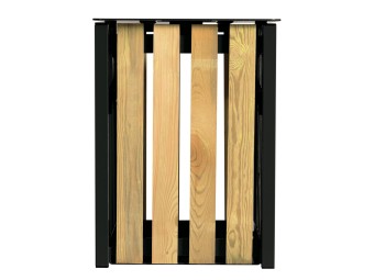 Poubelle de ville bois et métal avec ou sans cendrier 50l et 110l Ede