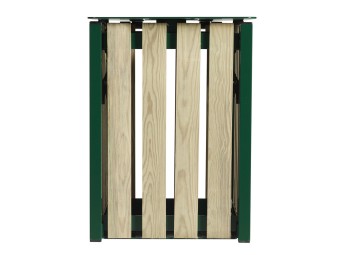 Poubelle de ville bois et métal avec ou sans cendrier 50l et 110l Ede