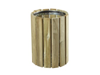 Corbeille de ville ronde en bois 20L Eden