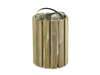 Corbeille de ville ronde en bois 20L Eden