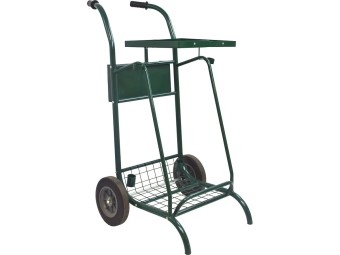 Chariot poubelle voirie pour cantonnier 2 flux