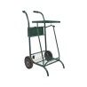 Chariot poubelle voirie pour cantonnier 2 flux