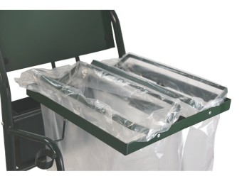 Chariot poubelle voirie pour cantonnier 2 flux