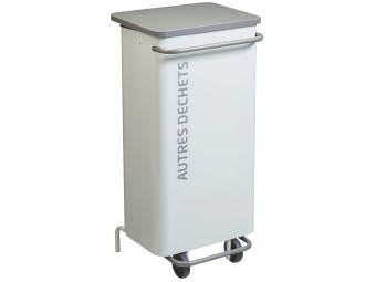 Poubelle de tri sélectif mobile à pédale 110L ouverture facile Nomade