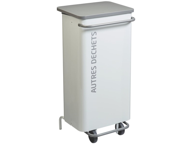 Poubelle de tri sélectif mobile à pédale 110L ouverture facile Nomade