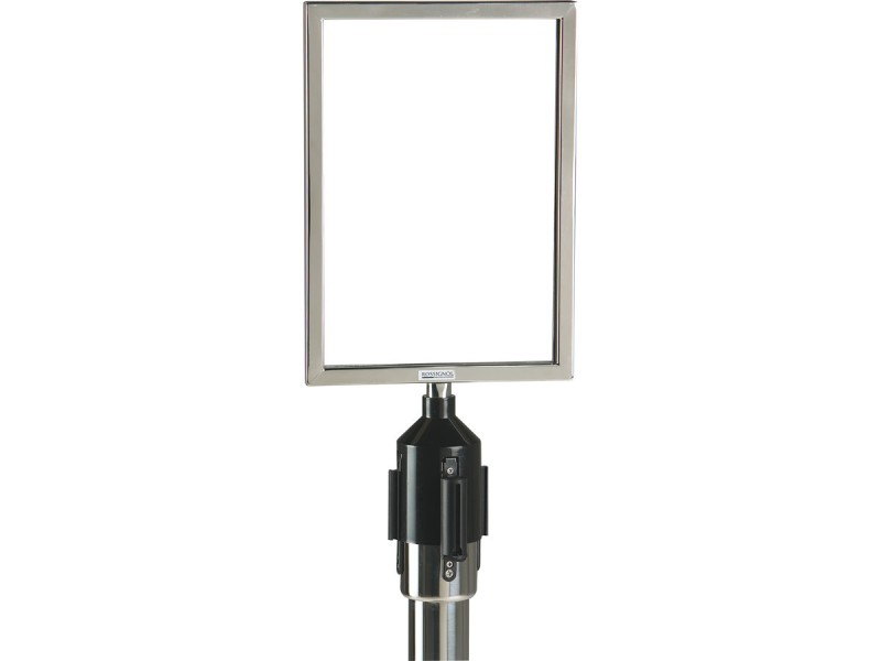 Panneau d'information A4 chromé pour poteau à sangle Paceo