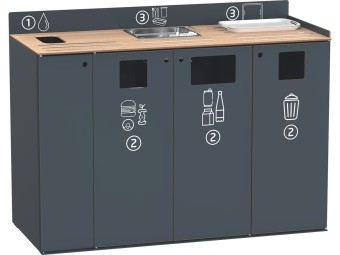 Meuble de tri sélectif pour restauration collective Restotri