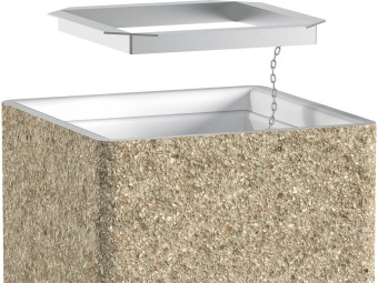 Poubelle béton à poser 80L Olympe