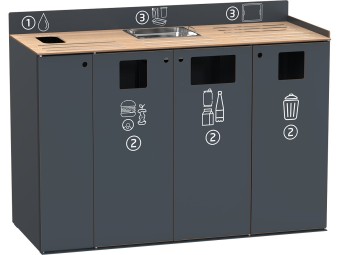 Meuble de tri sélectif pour restauration collective Restotri