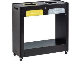Meuble de tri sélectif mobile 2 et 3 flux Trimouv