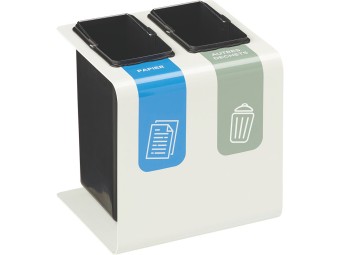 Stand de 2 à 3 flux 8 ou 15L pour tri sélectif dans les bureaux Tribu