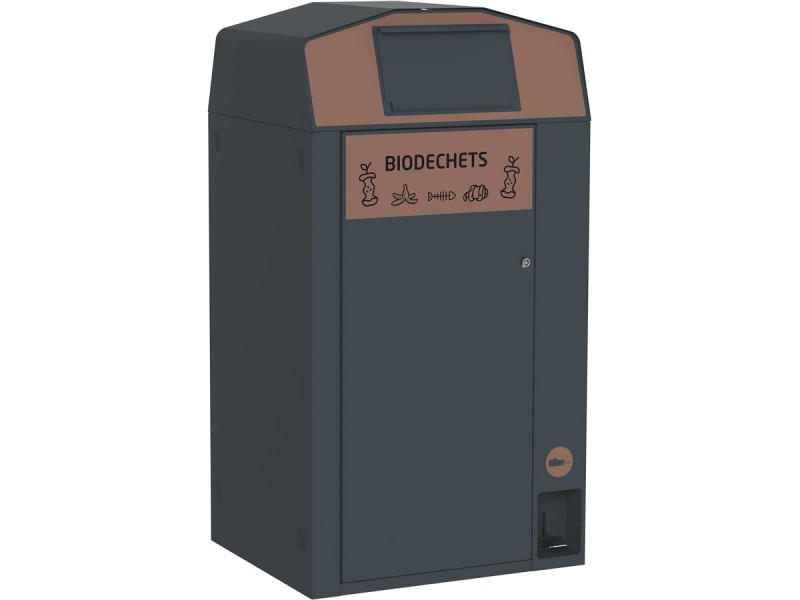 Point de tri 1 flux biodéchets avec 1 bac roulant 120L ou 240L Trirok