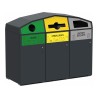 Point de tri 3 flux avec 3 bacs roulants 120L, 240L ou 340L Trirok