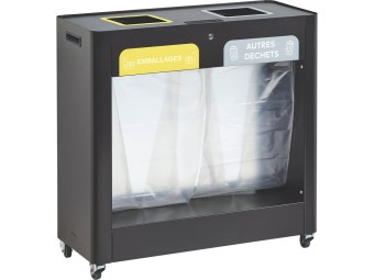 Meuble de tri sélectif mobile 2 et 3 flux Trimouv