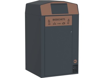 Point de tri 1 flux biodéchets avec 1 bac roulant 120L ou 240L Trirok