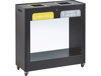 Meuble de tri sélectif mobile 2 et 3 flux Trimouv