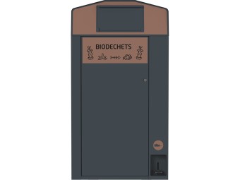Point de tri 1 flux biodéchets avec 1 bac roulant 120L ou 240L Trirok