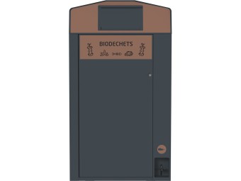 Point de tri 1 flux biodéchets avec 1 bac roulant 120L ou 240L Trirok