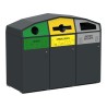 Point de tri 3 flux avec 3 bacs roulants 120L, 240L ou 340L Trirok
