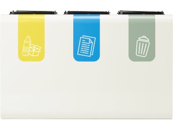 Stand de 2 à 3 flux 8 ou 15L pour tri sélectif dans les bureaux Tribu