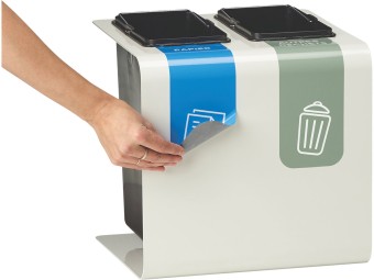Stand de 2 à 3 flux 8 ou 15L pour tri sélectif dans les bureaux Tribu