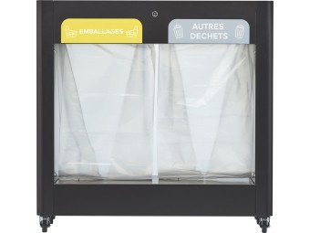 Meuble de tri sélectif mobile 2 et 3 flux Trimouv