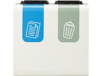 Stand de 2 à 3 flux 8 ou 15L pour tri sélectif dans les bureaux Tribu