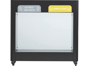 Meuble de tri sélectif mobile 2 et 3 flux Trimouv
