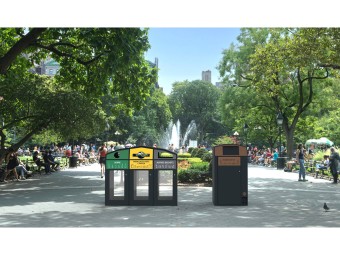 Point de tri 1 flux biodéchets avec 1 bac roulant 120L ou 240L Trirok