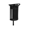 Corbeille Tulipe demi-cercle 35L fixation murale ou poteau