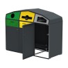 Point de tri 3 flux avec 3 bacs roulants 120L, 240L ou 340L Trirok