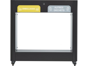 Meuble de tri sélectif mobile 2 et 3 flux Trimouv