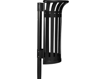 Corbeille Tulipe demi-cercle 35L fixation murale ou poteau