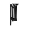 Corbeille Tulipe demi-cercle 35L fixation murale ou poteau