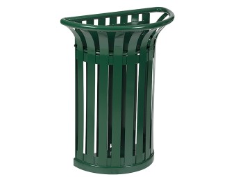 Corbeille Tulipe demi-cercle 35L fixation murale ou poteau