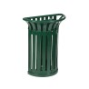 Corbeille Tulipe demi-cercle 35L fixation murale ou poteau