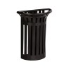 Corbeille Tulipe demi-cercle 35L fixation murale ou poteau
