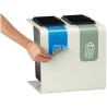 Stand de 2 à 3 flux 8 ou 15L pour tri sélectif dans les bureaux Tribu
