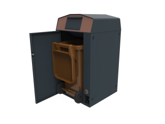 Point de tri 1 flux biodéchets avec 1 bac roulant 120L ou 240L Trirok