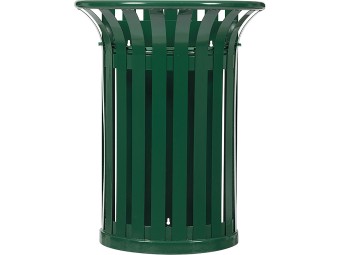 Corbeille Tulipe demi-cercle 35L fixation murale ou poteau