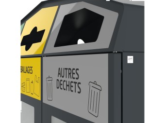 Point de tri 3 flux Vipirate avec 3 supports de sacs - 3 x 110L Triro