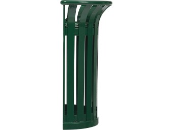 Corbeille Tulipe demi-cercle 35L fixation murale ou poteau