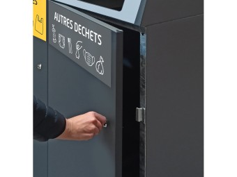 Point de tri 3 flux avec 3 bacs roulants 120L, 240L ou 340L Trirok