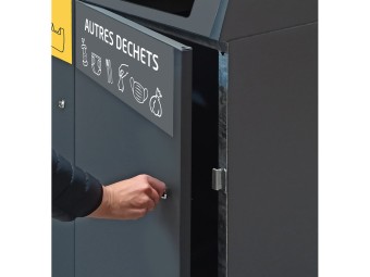 Point de tri 3 flux avec 3 bacs roulants 120L, 240L ou 340L Trirok