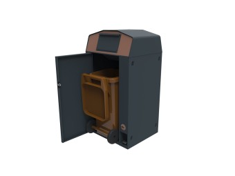 Point de tri 1 flux biodéchets avec 1 bac roulant 120L ou 240L Trirok