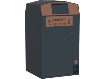 Point de tri 1 flux biodéchets avec 1 bac roulant 120L ou 240L Trirok