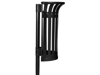 Corbeille Tulipe demi-cercle 35L fixation murale ou poteau